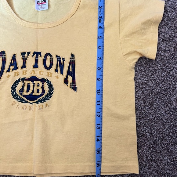 Vintage Yellow Daytona Beach crop top - Picture 2 of 5